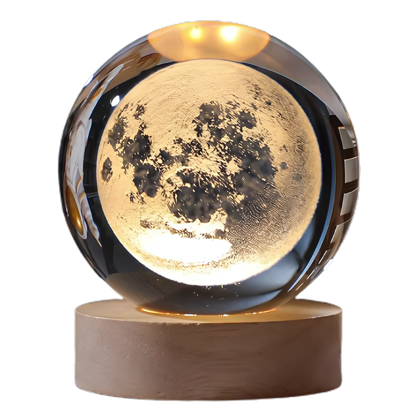 6/8Cm 3D Crystal Ball Planet Night Light Laser Engraved Solar System Globe Astronomy Festival Gifts Home Desktop Decoration