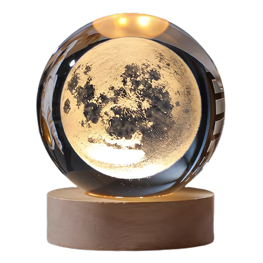 6/8Cm 3D Crystal Ball Planet Night Light Laser Engraved Solar System Globe Astronomy Festival Gifts Home Desktop Decoration